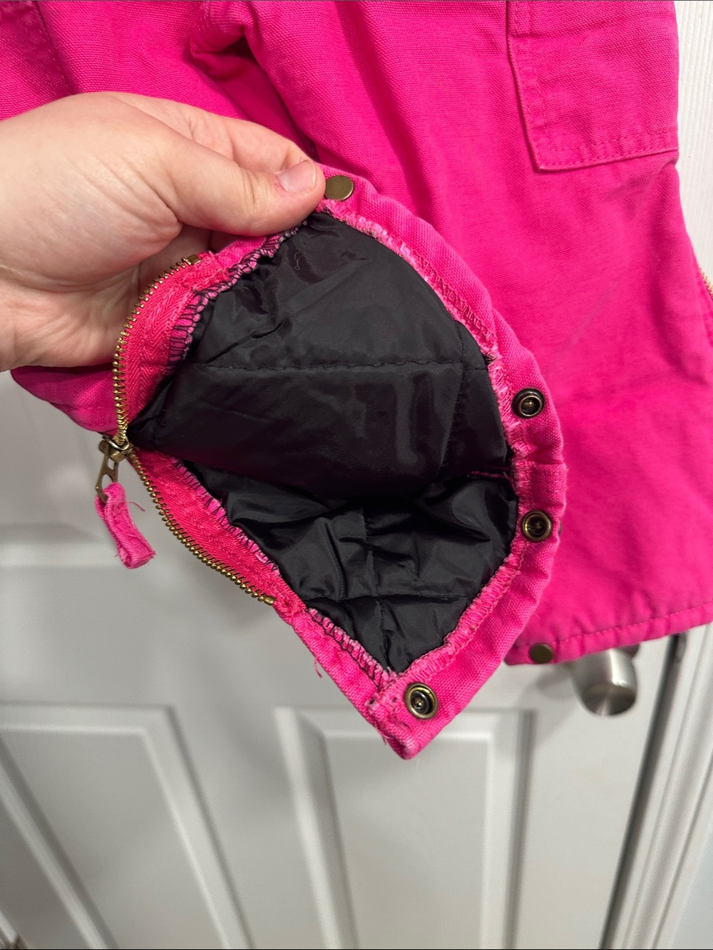 Kids Hot Pink Insulated Bib Overalls - Picture 6 of 7